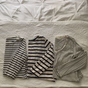 Size Large Sleeved Striped Tee Bundle